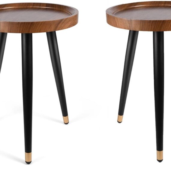 Mid-Century Walnut Wood Plant Stand Table