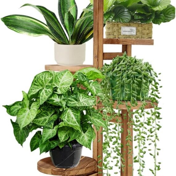 Tall Wooden Plant Stand Indoor Corner Shelf