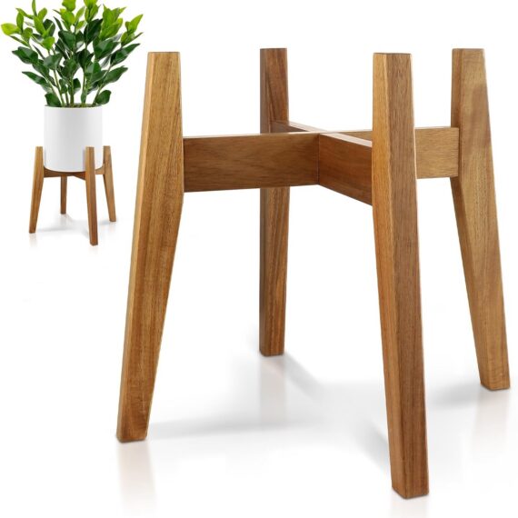 Mid-Century Wooden Indoor Plant Stand