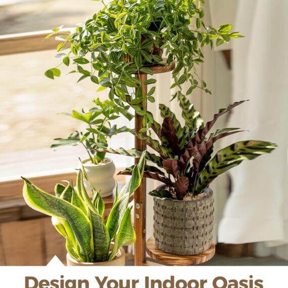 4-Tier Wooden Plant Stand Indoor Outdoor