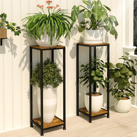 31.5'' Tall Wooden Plant Stand Indoor Outdoor