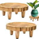 2-Pack Wooden Display Stools for Home Decor