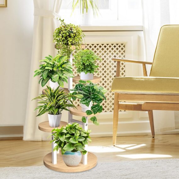 3-Tier Metal Wood Indoor Plant Stand