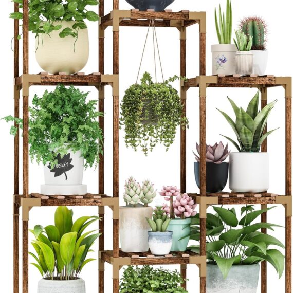 10-Tier Tall Indoor Outdoor Plant Shelf Stand