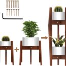 2-Tier Adjustable Bamboo Indoor Plant Stand